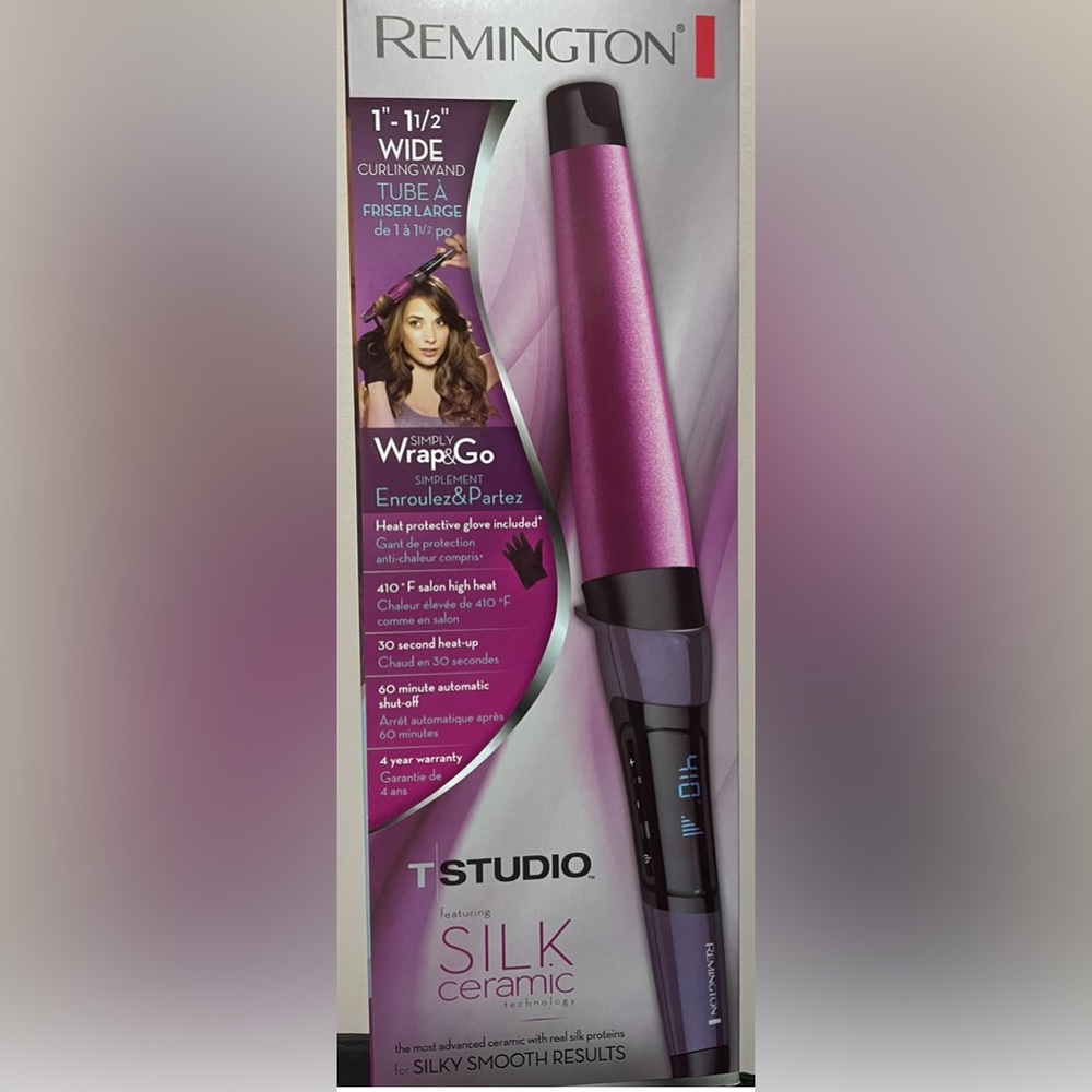 Remington CI96X1 T|Studio Pink Silk Ceramic Wide Curling Wand ~ 1”-1 1/2”